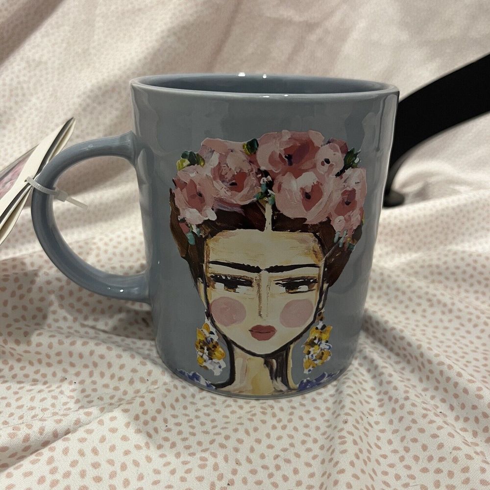 Prima Design Blue FRIDA KAHLO Coffee Mug Tea Cup XL W/Phone Wallet Great Gift - Picture 1 of 6